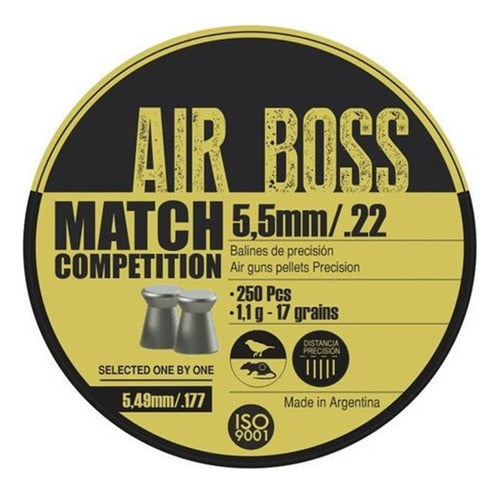 Apolo Airboss Match Competition Pellets Tin X 250 - 5.5 mm - Air Rifle 0