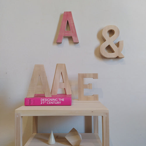 ECO ESPACIOS Solid Wood Letters 16cm Tall X 2.2cm Deep Standalone 2