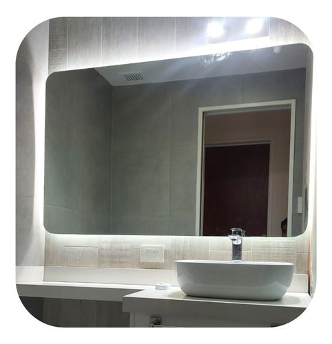 Modern Rectangular Decorative Bathroom Mirror with LED Light 60x120 cm 21