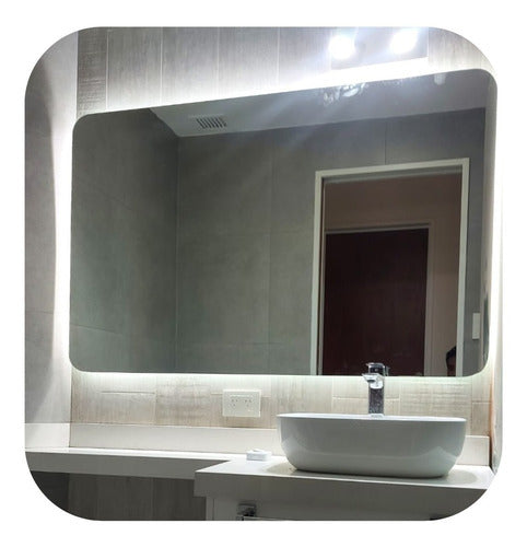Modern Rectangular Decorative Bathroom Mirror with LED Light 70x90 cm 7