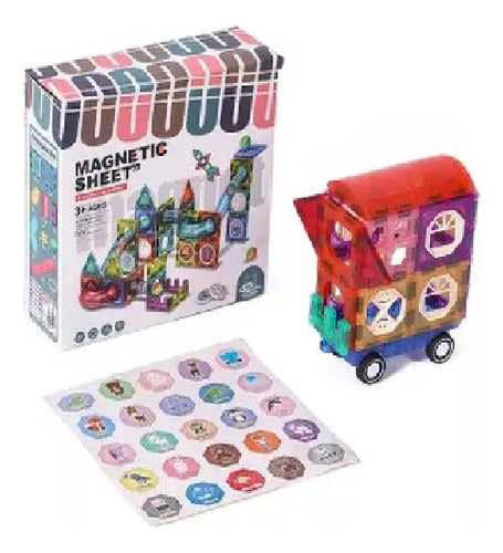 SOMOS WORLD TECH Magnetic Building Blocks Set of 42 Pieces for Kids 6