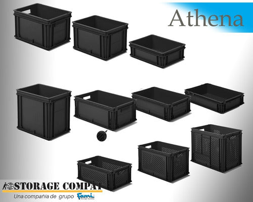 Storage Compat Contenedor Plástico Cajón Apilable Athena 4312A 40x30x12 Cm 4