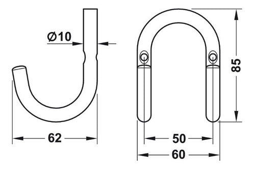 Percha Hafele 842.40.950 Colgador De Ropa 85 Mm Acero Alum 3