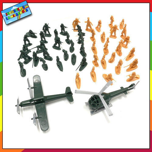 Plastic Soldier Set 48 Pieces with 2 Vehicles - Vulcanita 6139 2