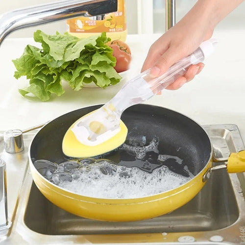 Sponge Brush Dispenser Dishwashing Detergent Cleaning Cup 2