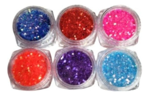 Set 6 Pigmentos Glitters Holograficos- (rojo) Modelo 3 0