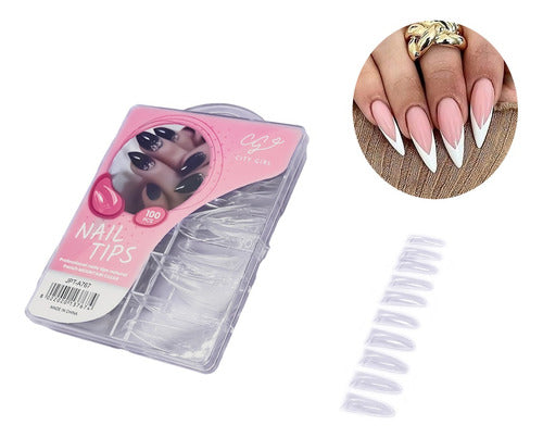 City Girl Mountain Clear Nail Tips JPT-A767 0