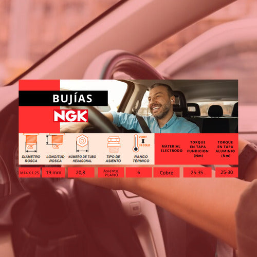 Bujias X4 Ngk Bpr6ey  Polo Classic 1.6 2001/2009 3