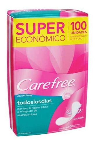 Carefree Brisa Sin Perfume 100 Unidades 1