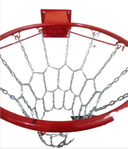 FJ PROFESIONAL Basketball Net with 12 Hooks, Zinc Chain Num 25 2