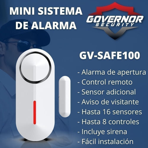 Governor Mini Alarm System with Motion Sensor S100 + AAA Batteries 1