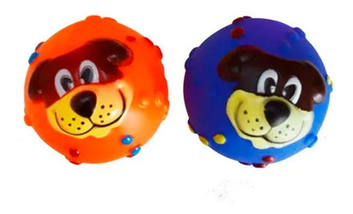 Mercadoflash Set of 2 Dog Face Design Chew Balls 0