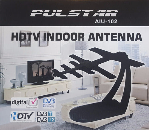 Antena Tv Digital Tda Interior Aiu-102 10db Con Cable 1