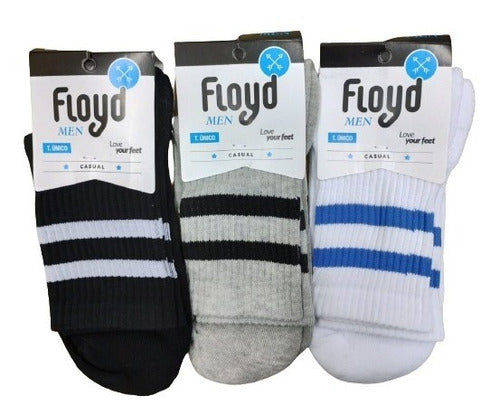 Pack of 6 Men's Striped Cotton Socks by Floyd - MJ1420 2