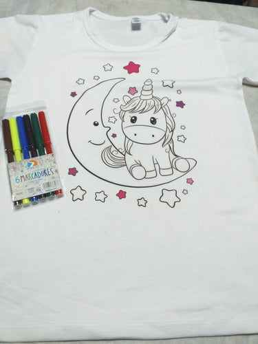 Remera Para Pintar Personalizada Como Quieras + 6 Fibras 3