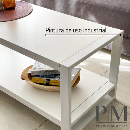 PUEBLO MUEBLES Minimalist White Coffee Table Model Tavoline Dis Industrial 4