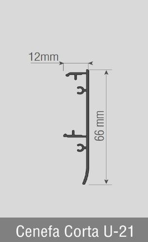 Cenefa De Aluminio Ducasse U-21 Corta | Tira X 3 Mtrs 1