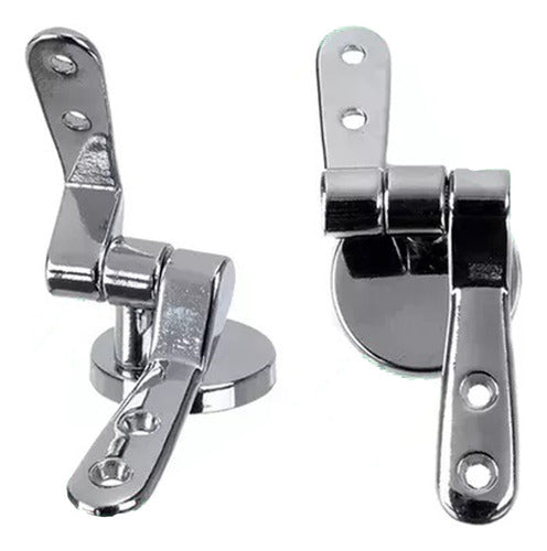 Replacement Toilet Lid Hardware Set Metal Hinges Zinc Material Adjustable Chrome Finish Screws Included 0