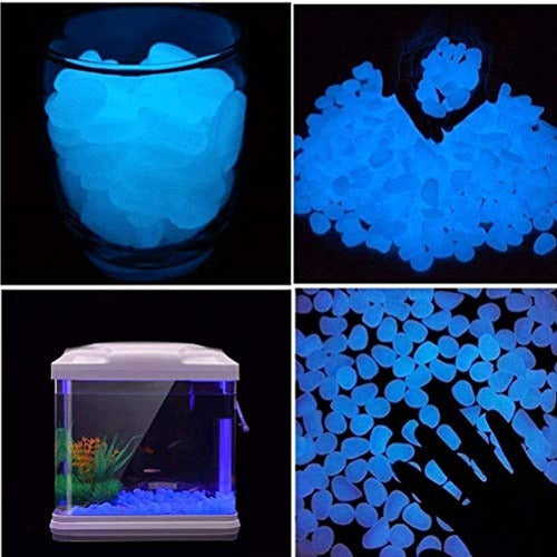 Atpwonz 100 Pieces of Rocks for Fish Tanks That Glow in Blue 4