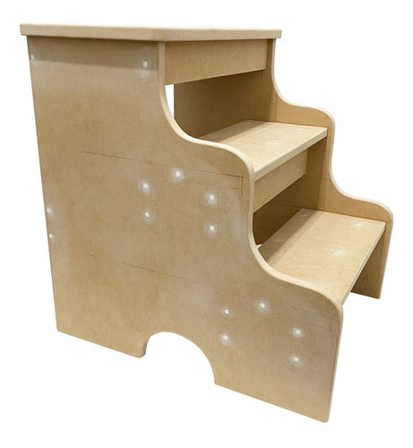 Banquito Staircase Stool 3 Steps, Ideal for Bunk Beds, Ready to Paint 0