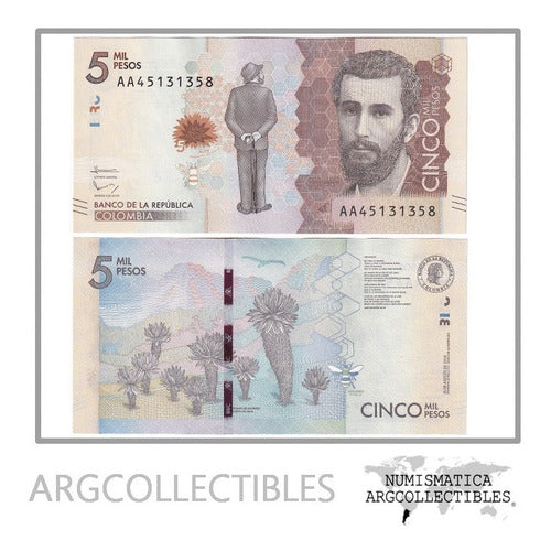 Colombia Billete 5.000 Pesos 2015 P-459 Unc 0