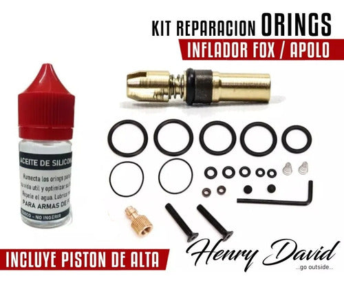 Henry David Kit Reparacion Orings Inflador Fox Apolo + Piston + Silicona 1