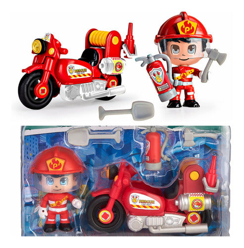 Pinypon Action - Firefighter Motorcycle and Figure with Accessories 0