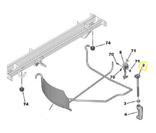 Peugeot Bulon Soporte Rueda Auxilio 223mm 1