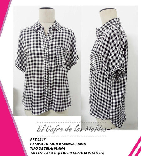 MoldeArte Digital Shirt Pattern with Rolled Sleeves Pack 5 Sizes 1