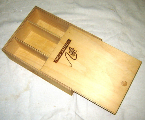 Caja Vacia Vino De Madera - Organizador 1