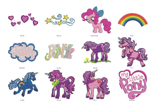 28 Embroidery Machine My Little Pony Design Templates + Floral Templates Gift Set 1