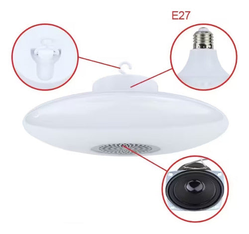 Luz Disco Rgb Ufo Con Parlante Bluetooth Y Control 60w 1