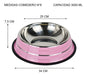 Stainless Steel Dog Feeder with Line Design Color 34cm 26