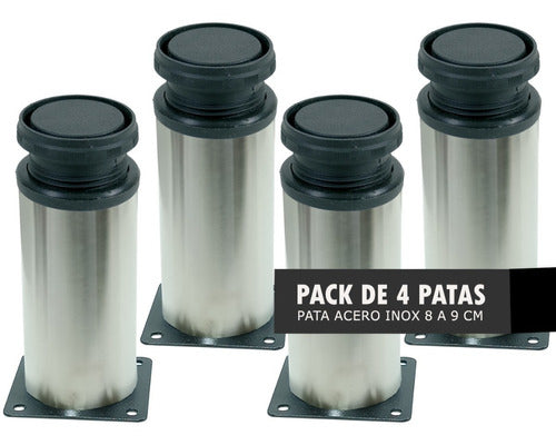 Pata Acero Inoxidable Regulable En Altura 8 A 9 Cm Pack 4 U 0