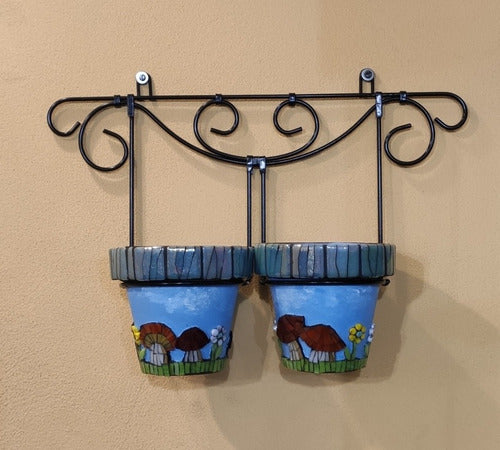 Double Iron Wall-Mounted Plant Holder, Pot Stand 2