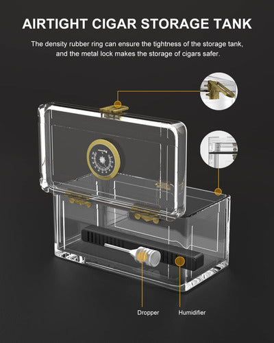 Elegante Estuche Humidificador Habanos Cigarros 3