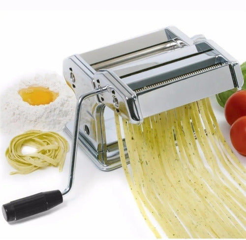 Winco Pasta Machine for Homemade Noodles - Stainless Steel Dough Roller 1