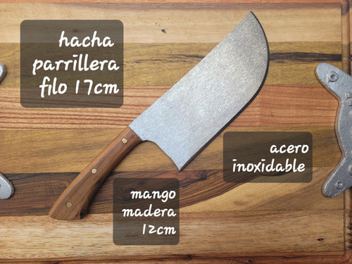 Maderasartesanales Hard Wood Cutting Board with Stainless Steel Axe and Bear Claw Kit 1