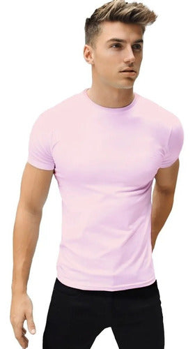 Men's Fitted Elastane T-Shirt - Lisbon Model Pink 6
