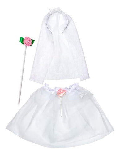 Toiijoy Girls Dress Up Trunk Princess Mermaid Bride Pop Star Ballerina Fairy Costume Set 3