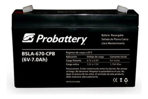 CSB 6V 7Ah Rechargeable Gel Battery + Charger for Small Vehicles 1