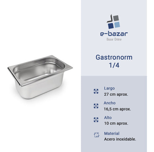 Premium Stainless Steel Gastronorm Tray GN 1/4 100mm 2