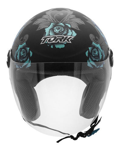 Casco New Liberty Three Flower Azul/negro Mate T 56 1