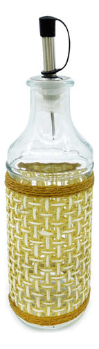 COMPRA WEB Oil and Vinegar Dispenser, 350 cc Glass with Burlap-Like Coating, Model 11881 5