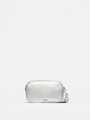 Prüne Adisa Large Shoulder Bag in Silver PU Leather 1