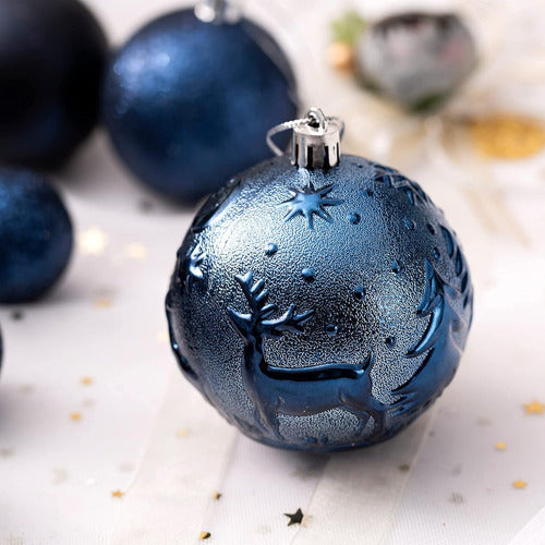 Adornos Para Arbol Navideño Navidad Azul 32 Piezas 4