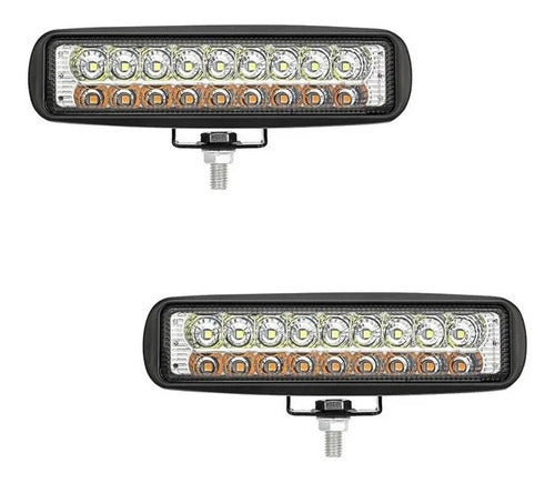 2 Faros 18 Led 18w Blanco - Ambar Moto Auto Camión 12v/24v 0