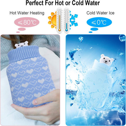 Art Home Kawaii Bear Design Hot Water Bottle with Cover 4