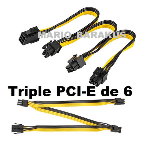 La Mejor Cable Alimentación Pci-e 6 Pin A Triple 6 Pci-e Para Riser 1