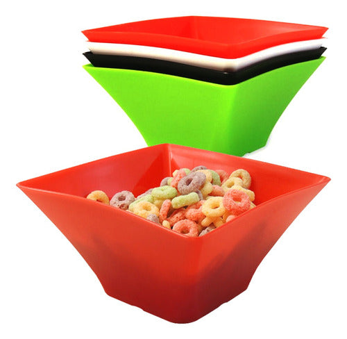 Deses Plast Combo X 6 Compotera Ensaladera Bowls Cerealero Set Colores 0